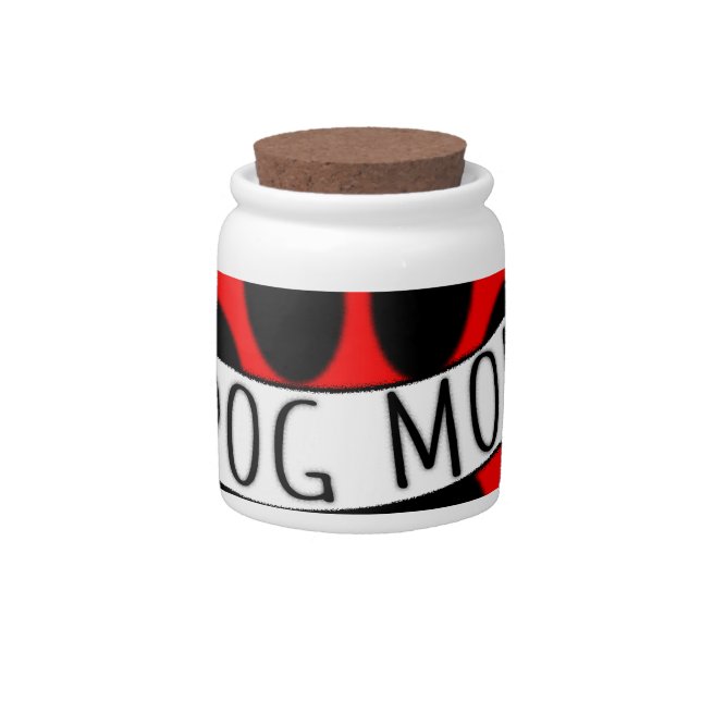 Dog Mom Paw And Red Heart Drawing Candy Jar (Front)
