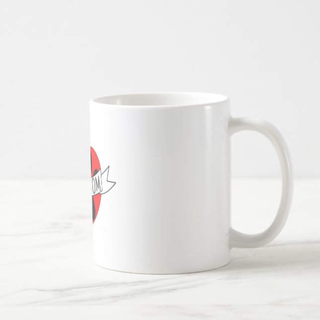 Dog Mom Paw And Red Heart Drawing Coffee Mug (Right)