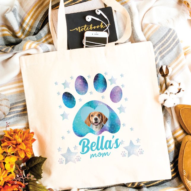 Dog Mom Paw Custom Photo Tote Bag (Creator Uploaded)
