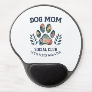 Dog Mom  Paw Floral  Gel Mouse Pad