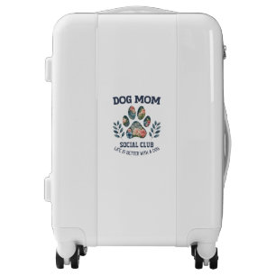 Dog Mom Paw Floral Luggage