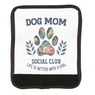 Dog Mom  Paw Floral  Luggage Handle Wrap