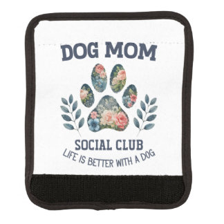 Dog Mom Paw Floral Luggage Handle Wrap