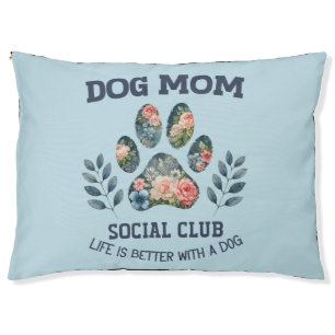 Dog Mom  Paw Floral  Pet Bed