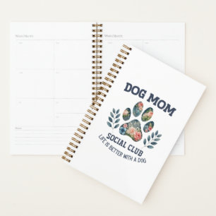 Dog Mom Paw Floral Planner