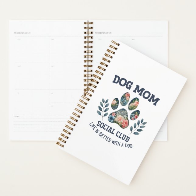 Dog Mom  Paw Floral  Planner (Display)