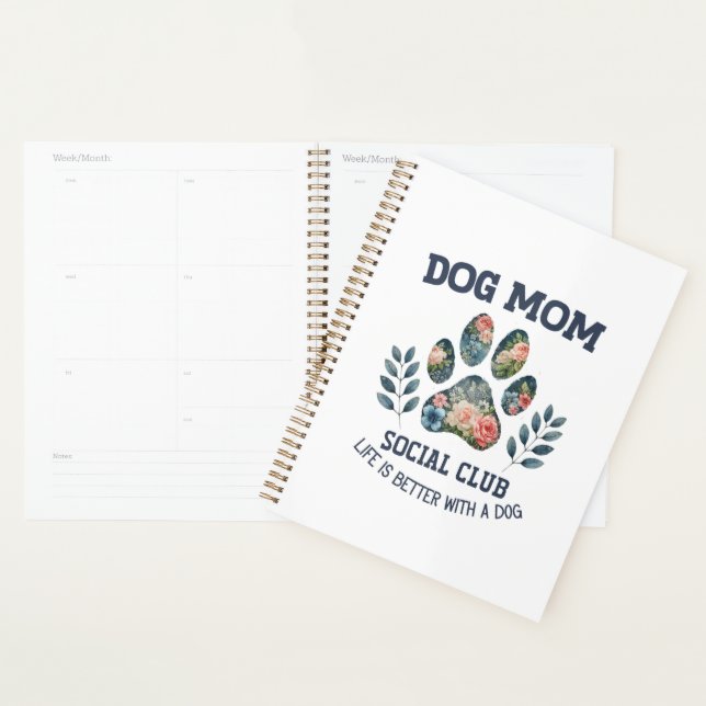 Dog Mom  Paw Floral  Planner (Display)