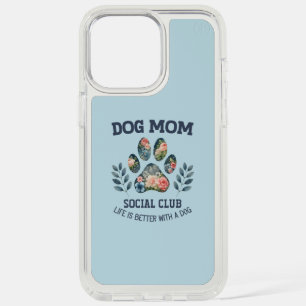 Dog Mom  Paw Floral  iPhone 15 Pro Max Case
