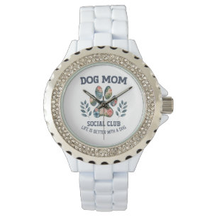 Dog Mom  Paw Floral  Watch