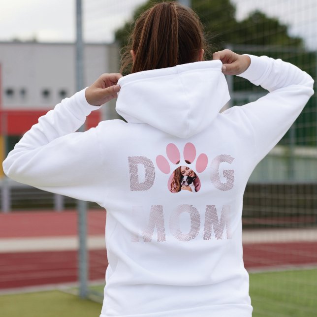 Dog Mom Paw Photo Custom Photo Rose-gold   Hoodie (Creator Uploaded)