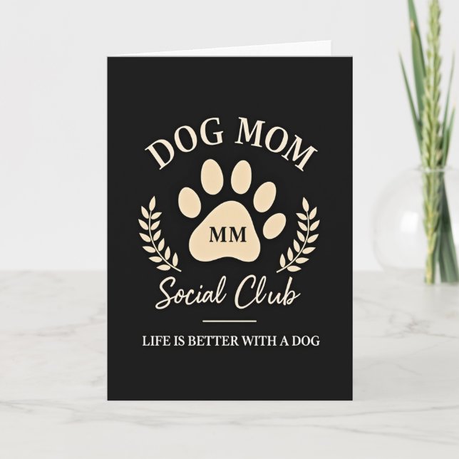Dog Mom Paw Print Card (Front)