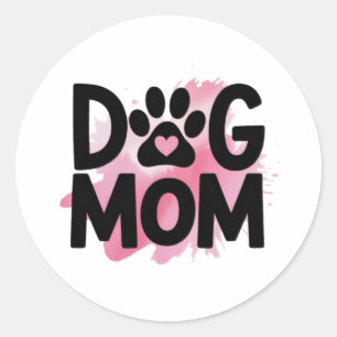 Dog Mom Paw Print Heart Sticker Dog Lover Gift