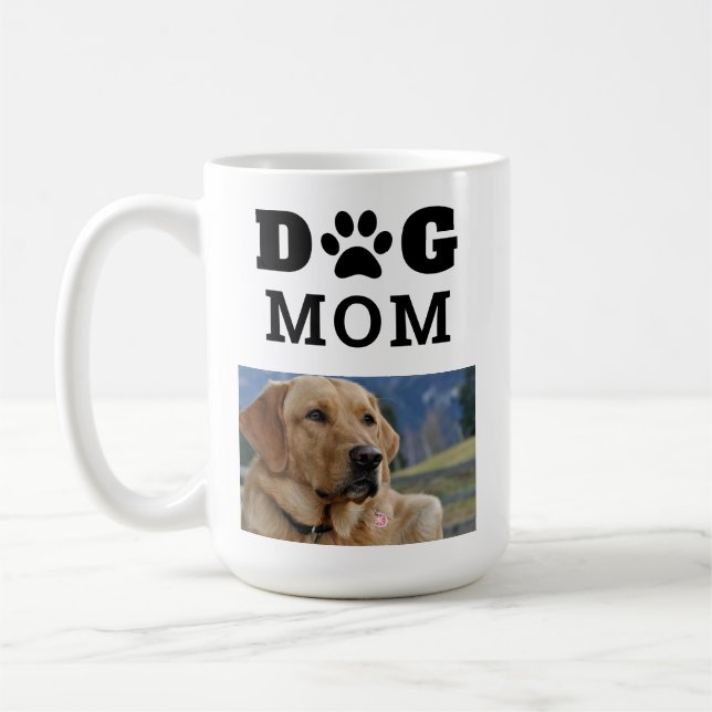 Dog Mom Paw Print Photo Coffee Mug (Left)