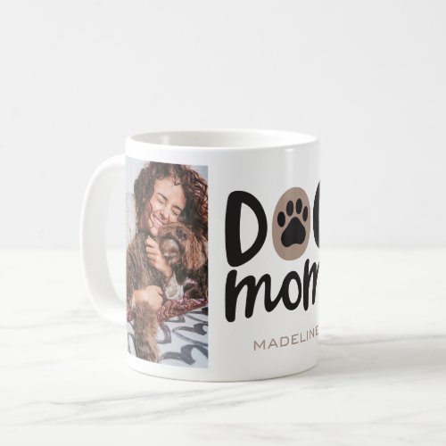 Dog Mom Paw Print Photo Collage Coffee Mug Cup