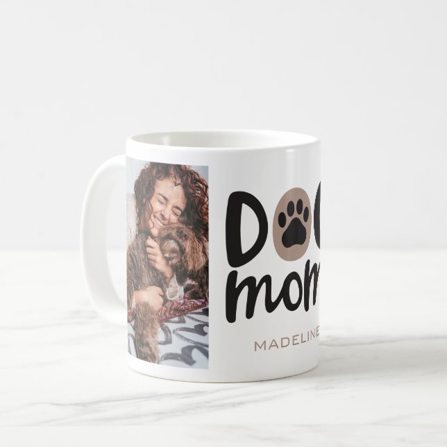 Dog Mom Paw Print Photo Collage Coffee Mug Cup (Front Left)