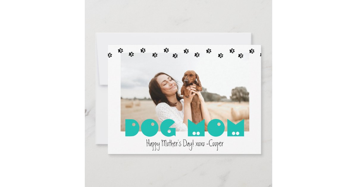 Dog Mom | Paw Prints | Custom Mother's Day Holiday Card | Zazzle