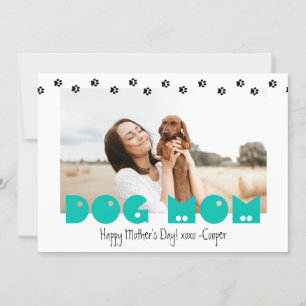Dog Mom Paw Prints Custom Mother's Day Holiday Card