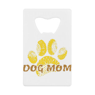 Dog Mom Paw Sunflower Drawing Credit Card Bottle Opener