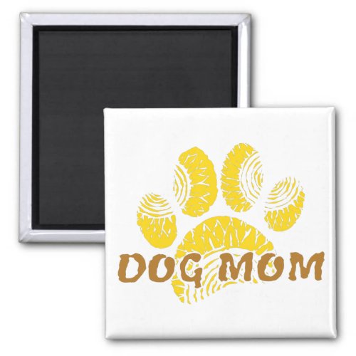 Dog Mom Paw Sunflower Drawing Magnet