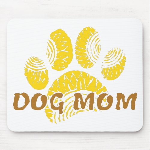 Dog Mom Paw Sunflower Drawing Mouse Pad