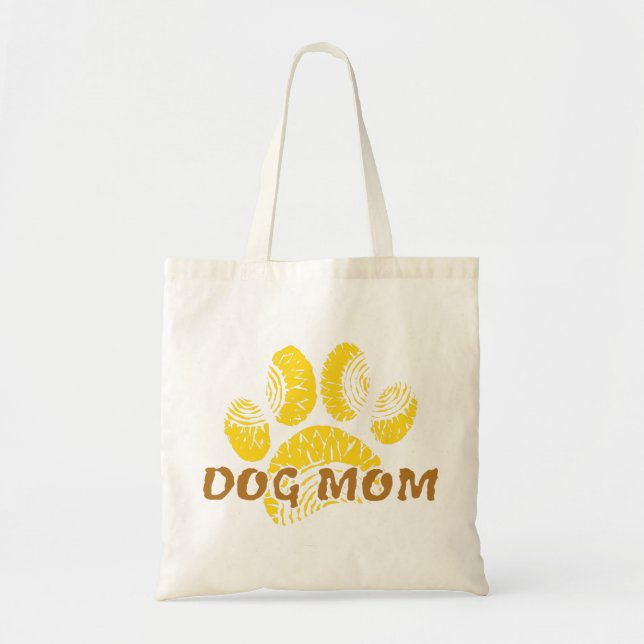Dog Mom Paw Sunflower Drawing Tote Bag (Front)