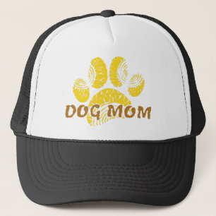 Dog Mom Paw Sunflower Drawing Trucker Hat