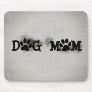 DOG MOM Pawprints With Dirt Mouse Pad