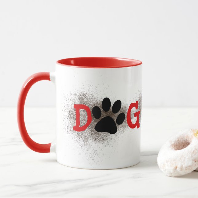 Dog Mom Pawprints with Dirt Mug (With Donut)