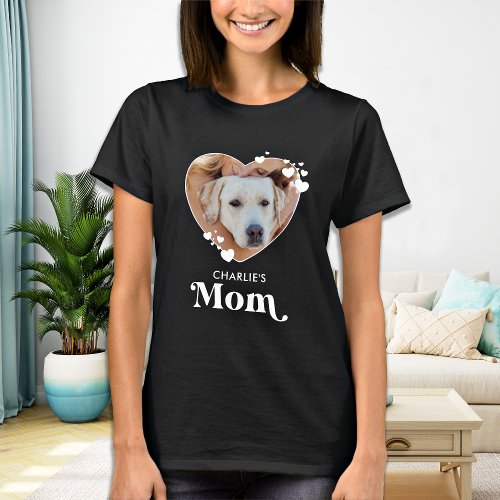 Dog MOM Personalize Dog Lover Cute Heart Pet Photo T_Shirt
