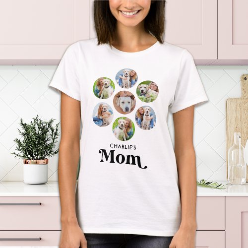 Dog MOM Personalized Dog Lover Pet Photo Collage T_Shirt