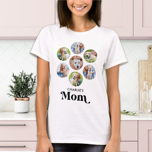 Dog MOM Personalized Dog Lover Pet Photo Collage T-Shirt (Creator Uploaded)