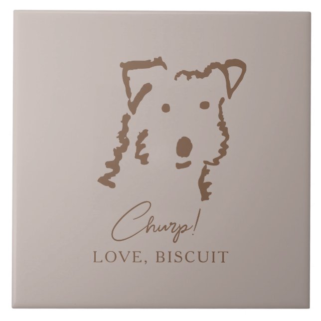 Dog Mom Personalized Fox Terrier Home Decor Tile (Front)