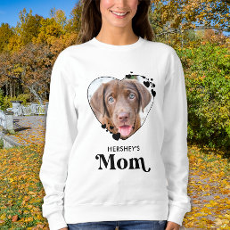 Dog MOM Personalized Heart Dog Lover Pet Photo Sweatshirt
