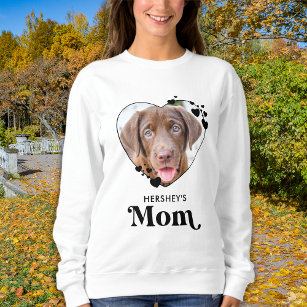 Dog MOM Personalized Heart Dog Lover Pet Photo Sweatshirt