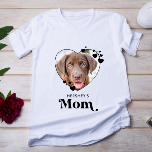 Dog MOM Personalized Heart Dog Lover Pet Photo T_Shirt