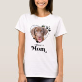 Dog MOM Personalized Heart Dog Lover Pet Photo T-Shirt (Front)