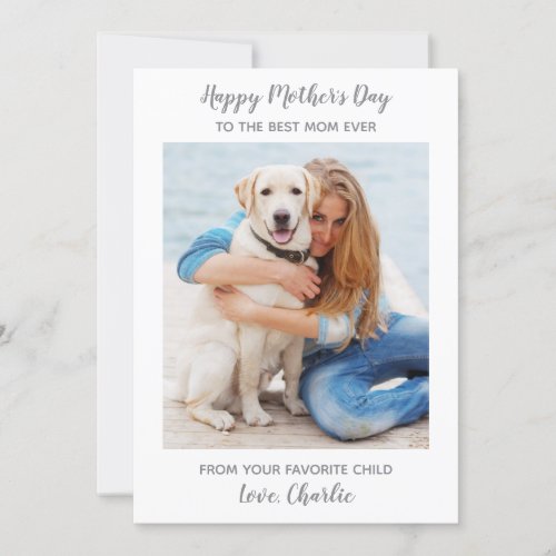  Dog Mom Personalized Pet Photo Happy Mothers Day Holiday Card