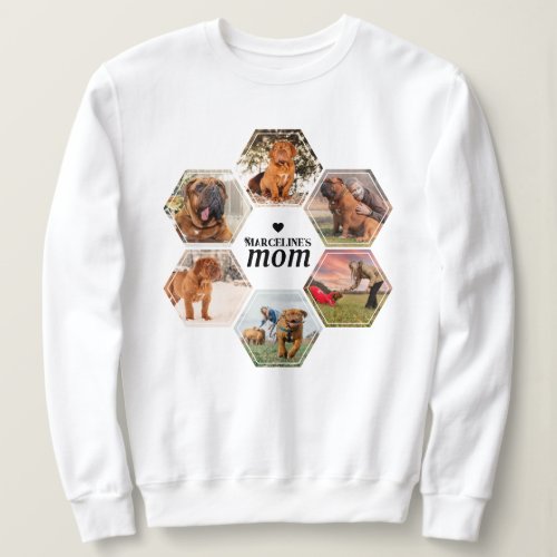 Dog Mom Personalized Photo Collage with Name Sweatshirt