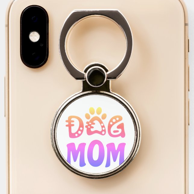 Dog Mom Phone Ring Stand (Close Up)