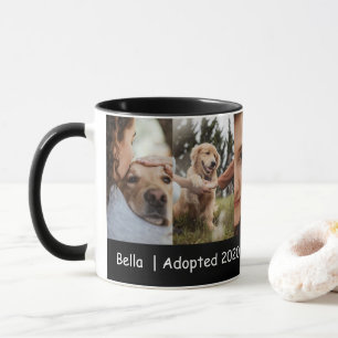 Dog Mom Photo Collage With Adoption Year Mug