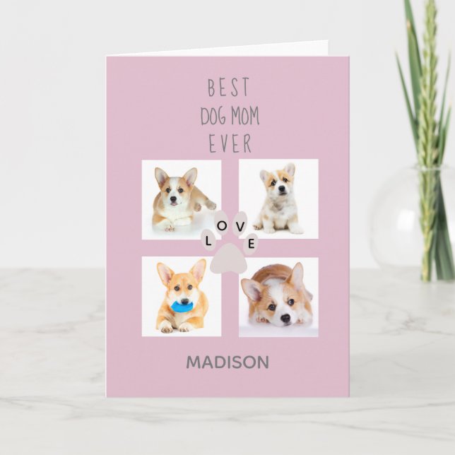 Dog Mom photo college | mothers day Holiday Card (Front)