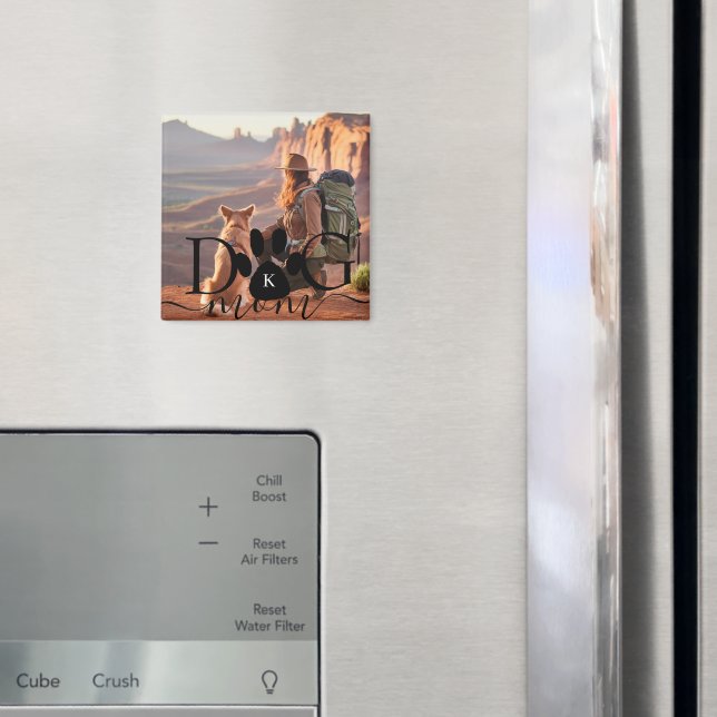 Dog Mom photo memory monogram Magnet (In Situ (Fridge))
