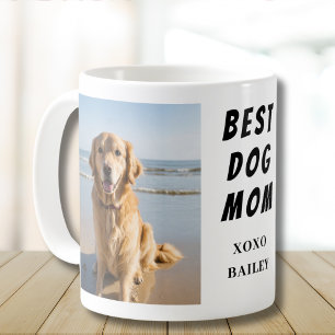Dog Mom Photo Name Coffee Mug