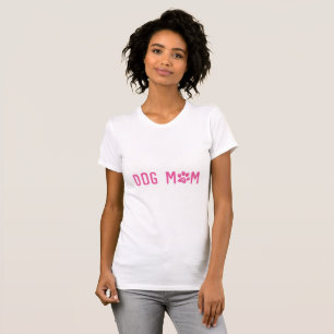 Dog Mom Pink Typography T-Shirt