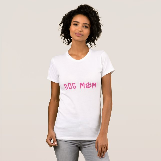 Dog Mom Pink Typography T-Shirt (Front Full)