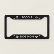 Dog Mom Poodle Paws Black