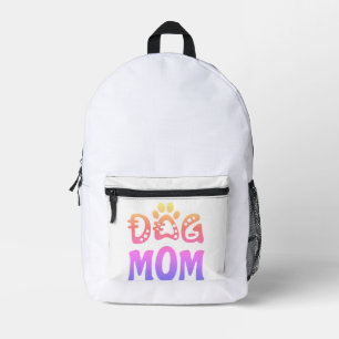 Dog Mom Printed Backpack