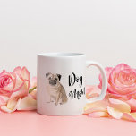 Dog Mom Pug Coffee Mug<br><div class="desc">Dog Mom Brushed Lettering Pug watercolor illustration</div>
