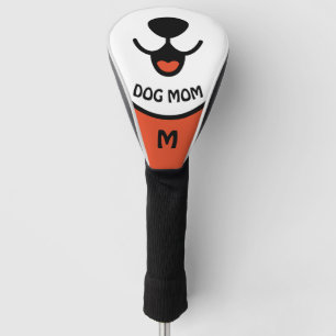 Dog Mom Puppy Face Red White & Black Golf Head Cover