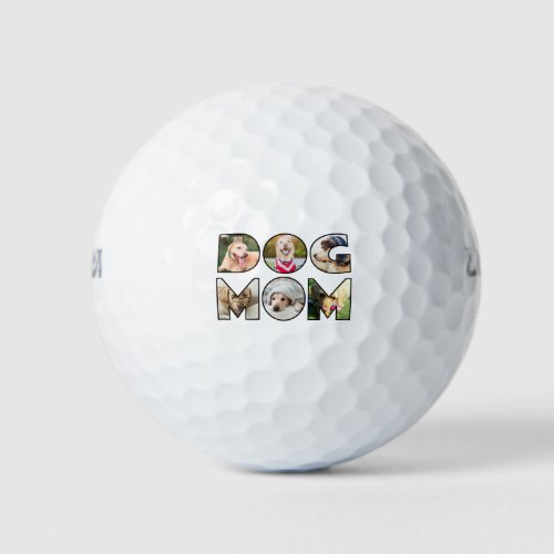 Dog Mom Quote 6 Photo Collage Dog Lover Golf Balls